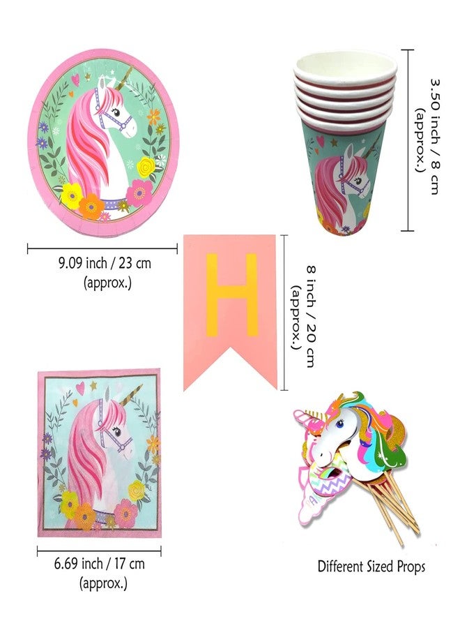 AMFIN® Unicorn Paper Plates/Unicorn Birthday Decoration/Unicorn Theme Birthday for Decoration/Unicorn Birthday Decoration for Girls - Pink - Image 4